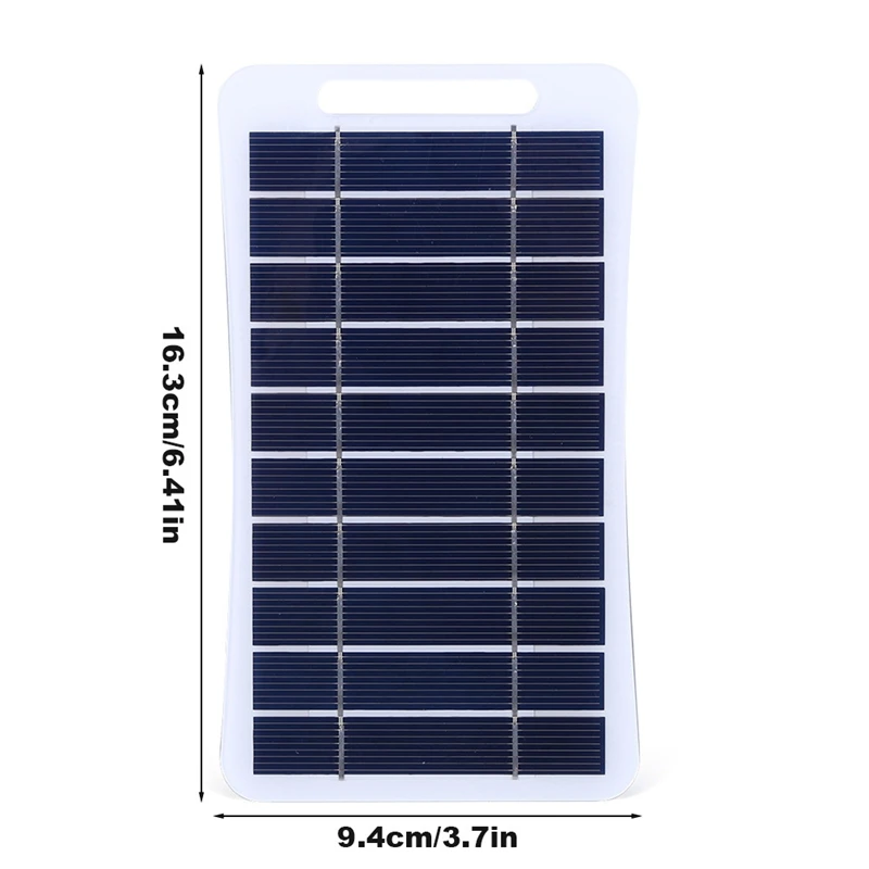 Panneau solaire portable avec USB, stabilisateur de charge sûr, chargeur de batterie, alimentation extérieure pour le camping, 2W, 5V