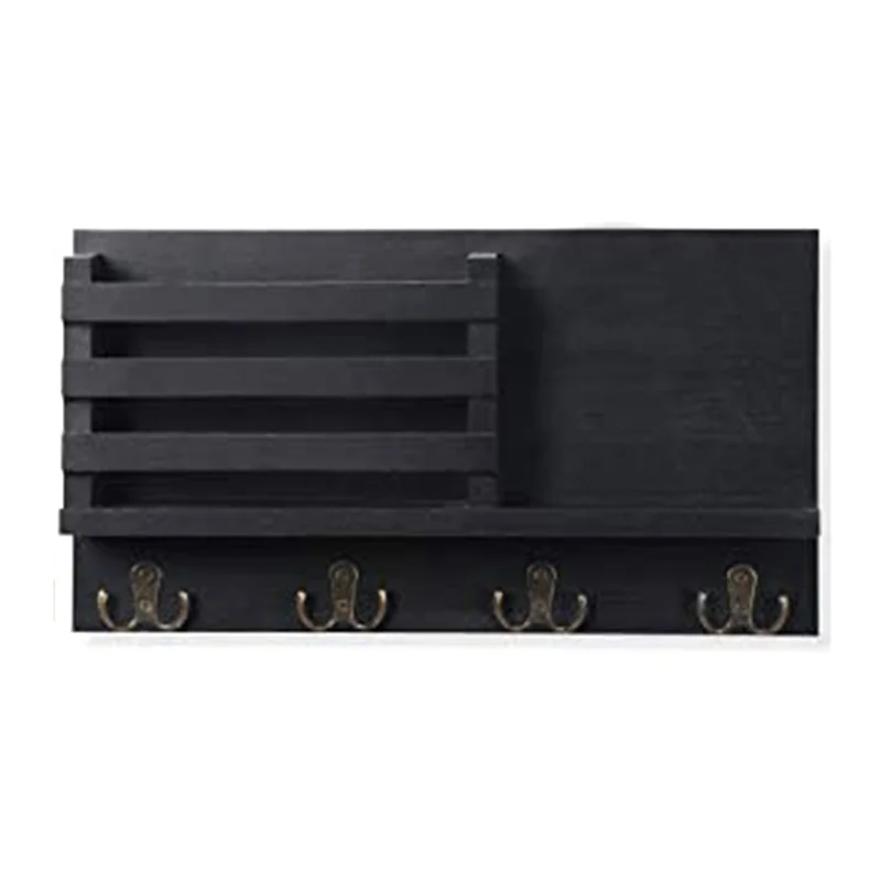 A59E-Mailhalter für an der Wand, rustikaler Post-Organizer mit Schlüsselhaken für Flur, Küche, Bauernhaus-Dekoration, langlebig, einfache Installation, einfach zu installieren