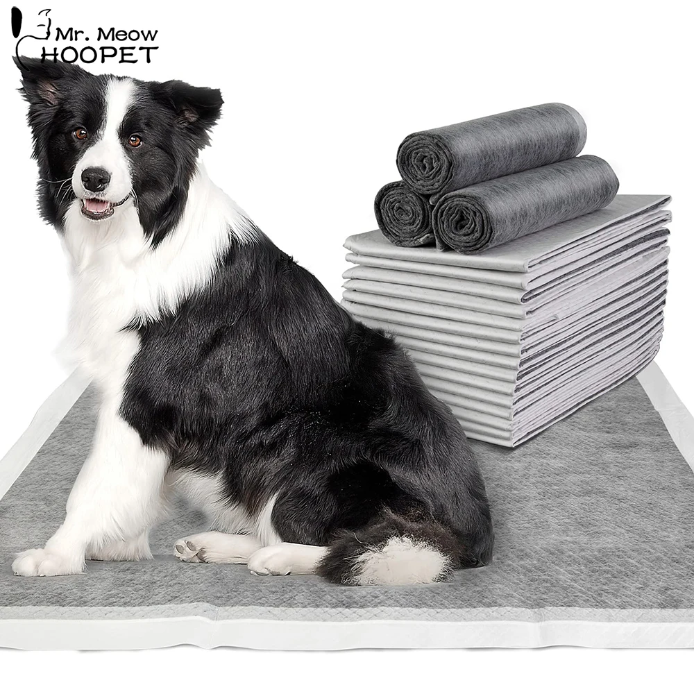 Hoopet Dog Diaper Bamboo Charcoal Fabric Absorbent Pet training Pee Pads Dog Soakers 100 units Diapers for Dogs Cats Nappy Mat