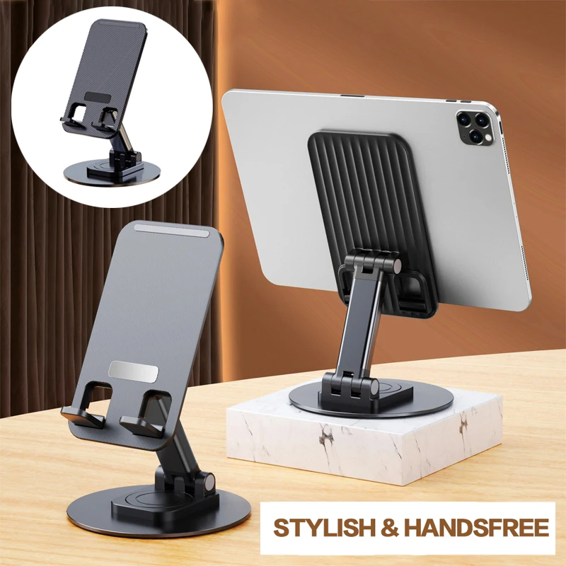 360 Grad drehbarer Metall-Schreibtisch-Handyhalter, Ständer für iPhone, Xiaomi, iPad, verstellbarer Desktop-Tablet-Tisch, Handy-Ständer