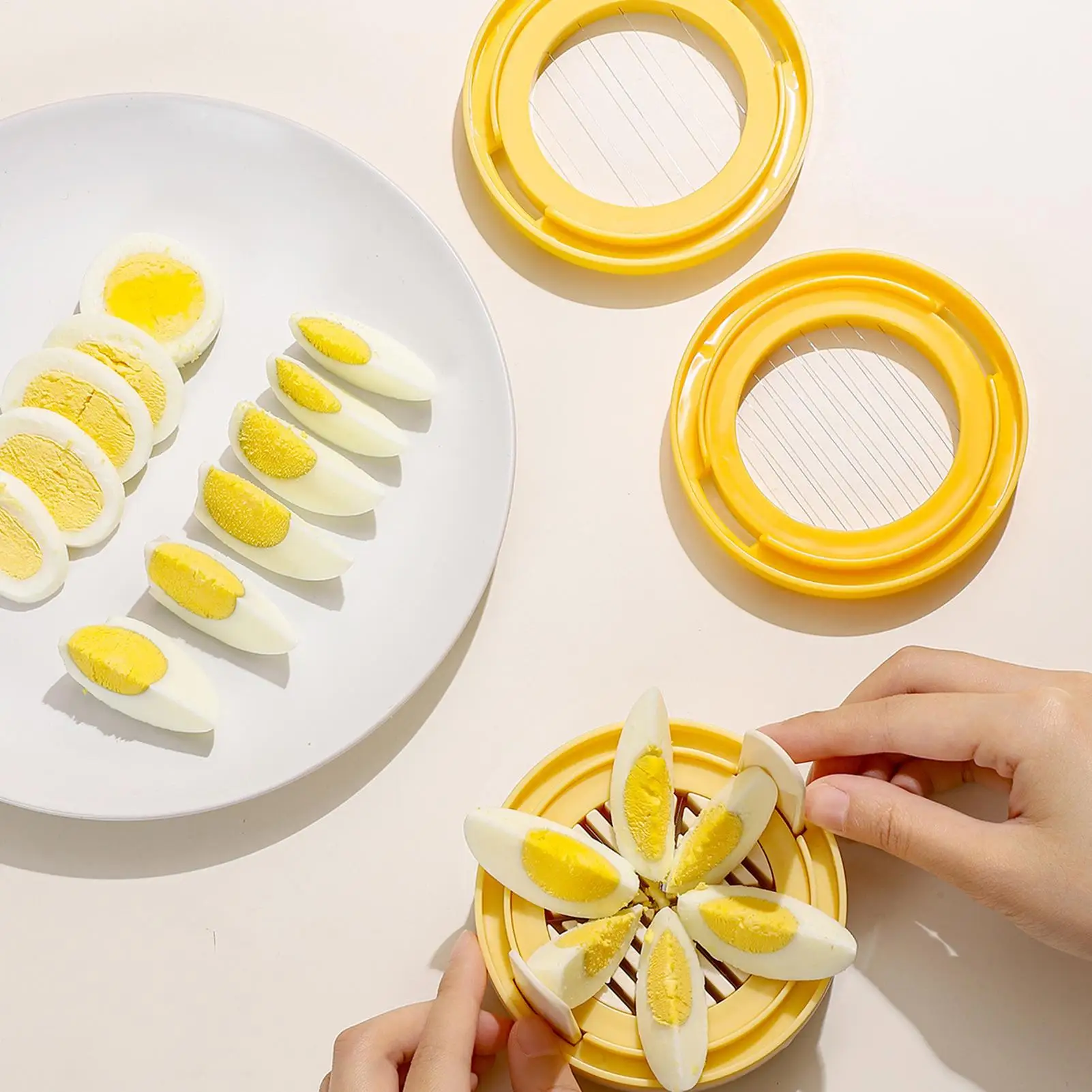 

Яйцерезка для яиц вкрутую, алюминиевая яйцерезка, нож для фруктового салата, инструменты для яиц, ручная нарезка для еды, кухонные инструменты