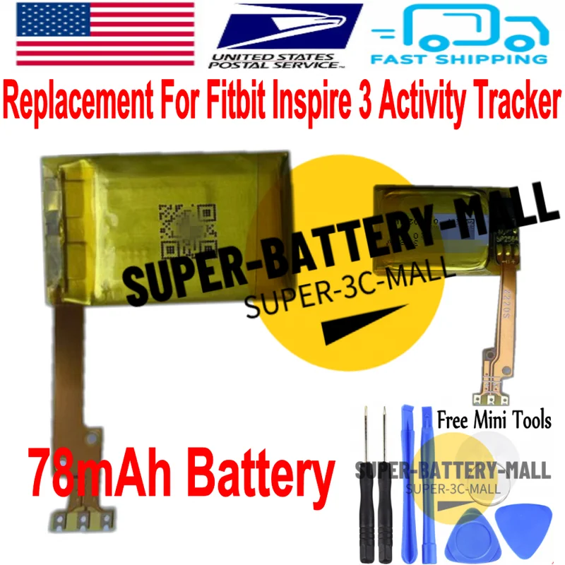 

USPS Original 78mAh Battery For Fitbit inspire 3 Fitness Tracker inspire Battery