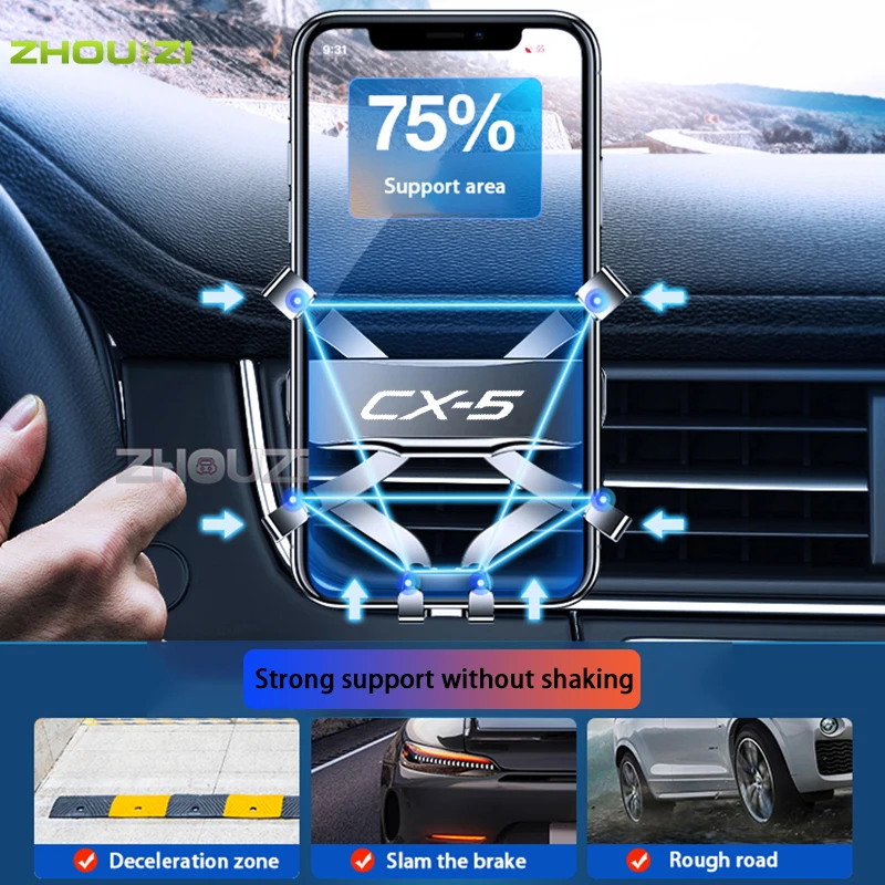 Kép 5: Autó Mobil telefon birtokosa számára Mazda CX-5 2015-2022 CX8 2019-2022 Ária Áristom mounts állni GPS Cefre Hajózás Horgolótű accessor
