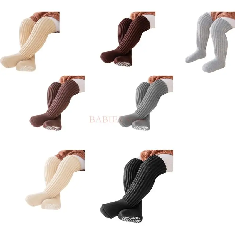 C9GB Baby Long Tube Socks First Walkers Socks Infant Nonslip Rubber Soles Floor Socks