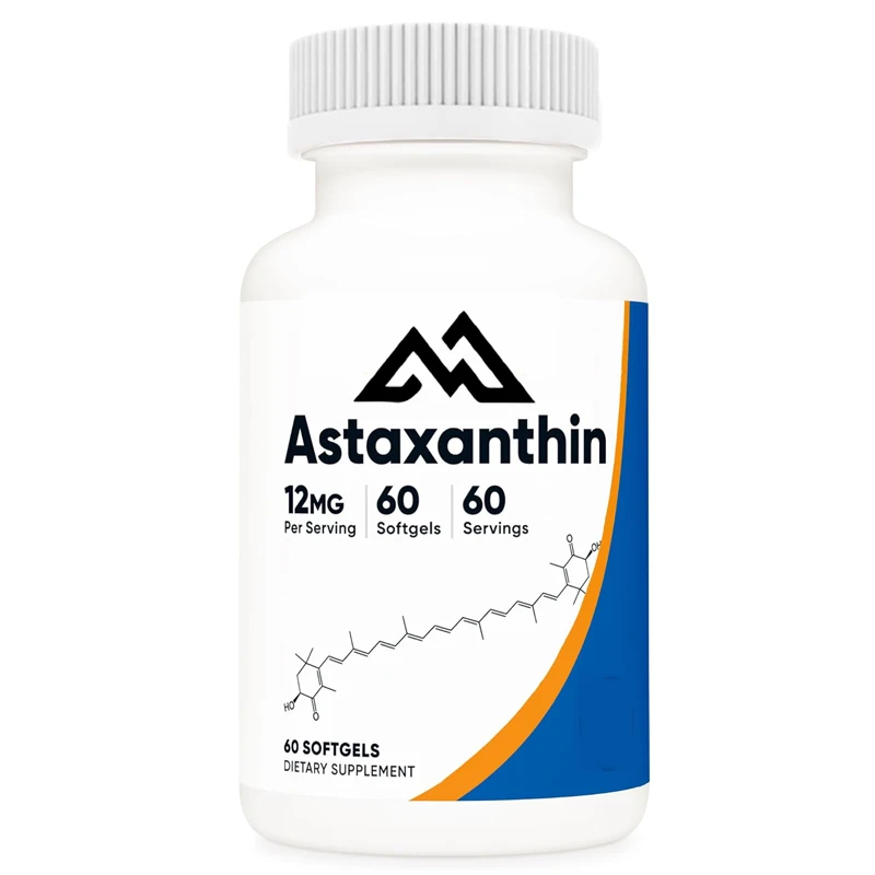 

High quality astaxanthin 12 milligrams, 60 soft capsules per bottle