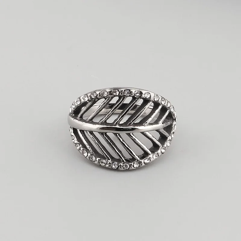 Fongten Rotre Rings For Men Stainless Steel Rhinestone Cocktail Ring Silver Color Geometric Male Jewelry Wholesale