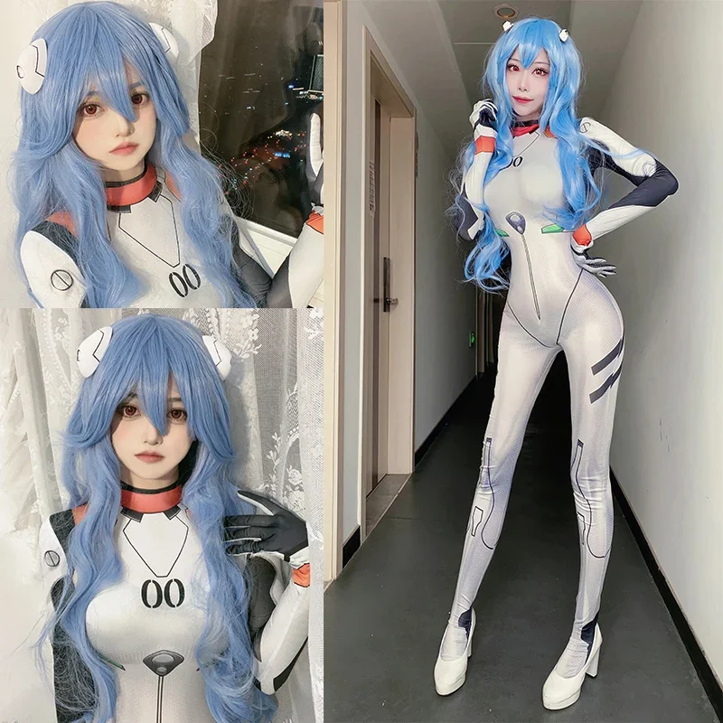 Anime Ayanami Rei Asuka cosplay jumpsuits unisex Zentai catsuit Halloween costumes sexy girls bodysuit