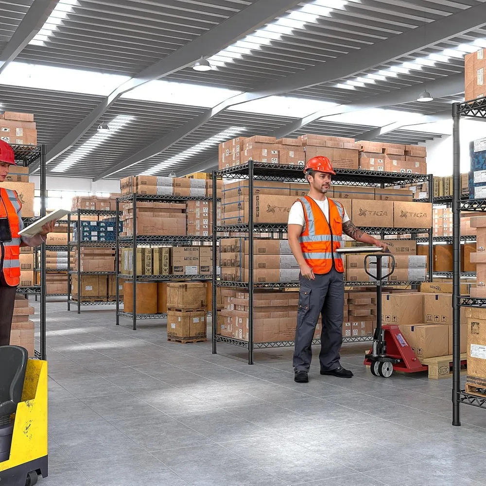 4-Tier Wire Metal Storage Shelves - 45.3 Wide Rack for Pantry, Kitchen, and Garage Organization
