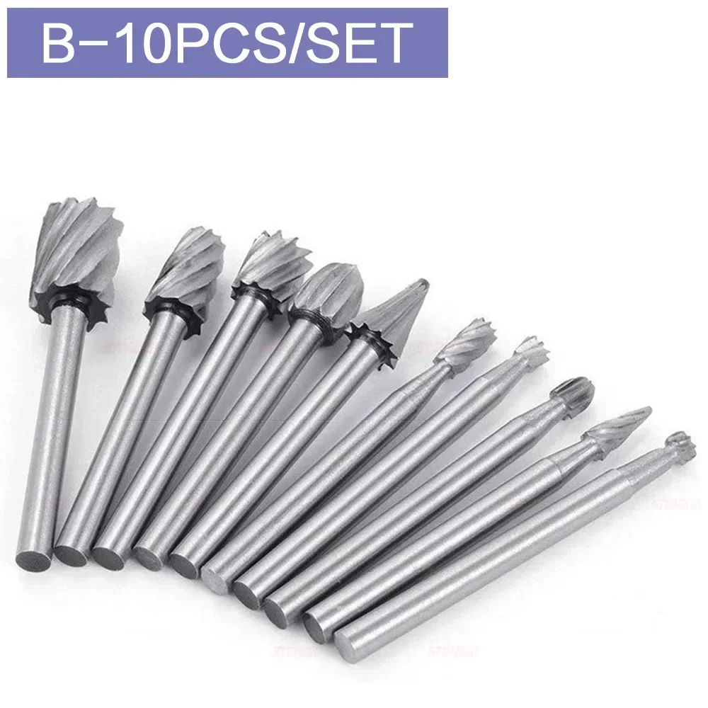 STONEGO HSS Rotary File Set - Carving and Engraving Bits with 1/8\