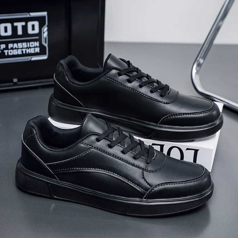 

Mens Casual Leather Shoes Unisex Slip On Loafers Comfortable Lightweight Sneakers Size 46 47