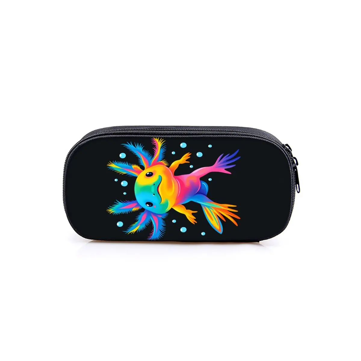 Hot Sales Mexican axolotl Print Layered Pencil Case Quality 2D Flat Cartoon Pen Bag Best Gift for Boys/Girls School Supplies