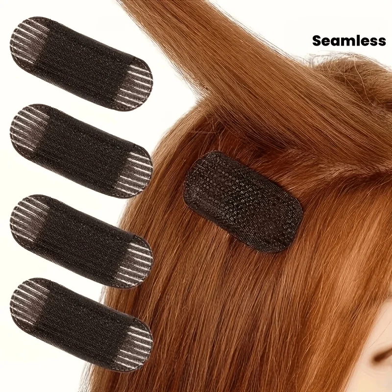4Pcs Root Volumizing Hair Enhancers, Seamless Invisible Roller Clips for Bangs, Curls Daily Hair Styling