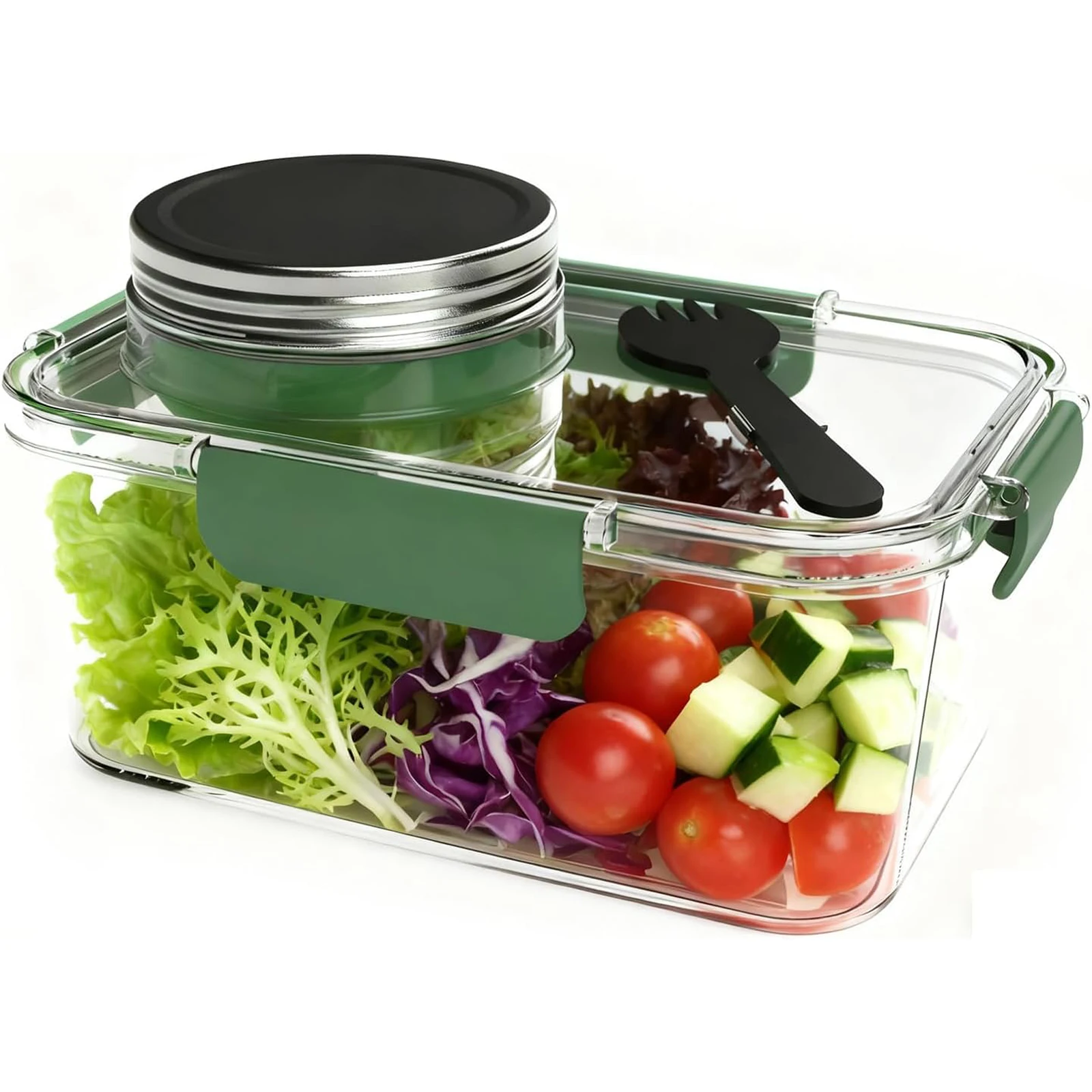 Food-Grade Pet Portable Salad Box Leak-Proof Condiment Compartment Food Storage Box Light Meal Lunch Box For Office Workers