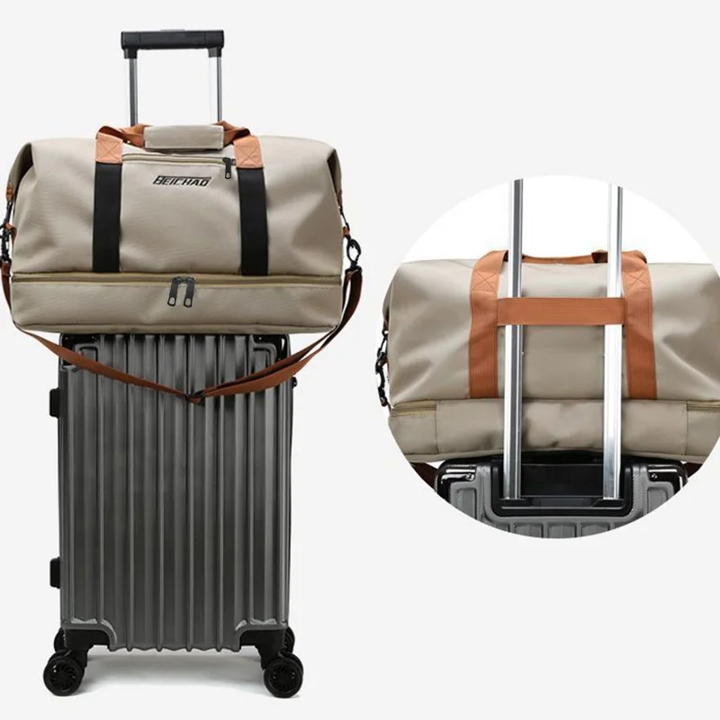 Hochwertige Oxford-Reisetasche, tragbare Sporttasche mit abnehmbarem Riemen für Wochenendreisen, Sport- und Geschäftsreisen. – Detail 2