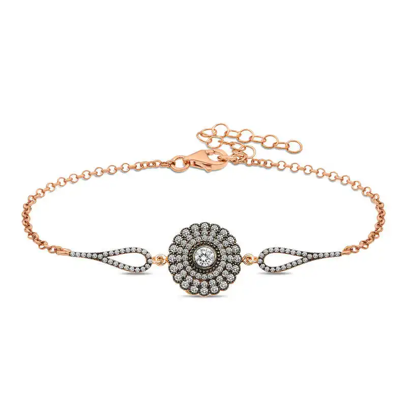 Silver Diamond Montür Flower Lady Bracelet