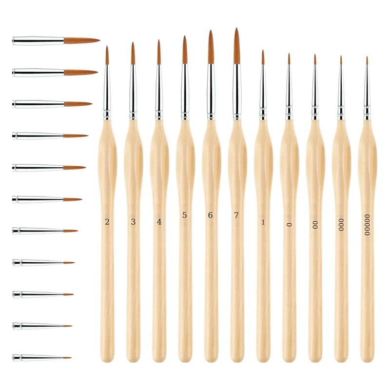 

11 Piece Painting Brushes Detail Brushes Set Fine Tip Brushes For Detail Mini Model Brushes For Crafts Easy To Use