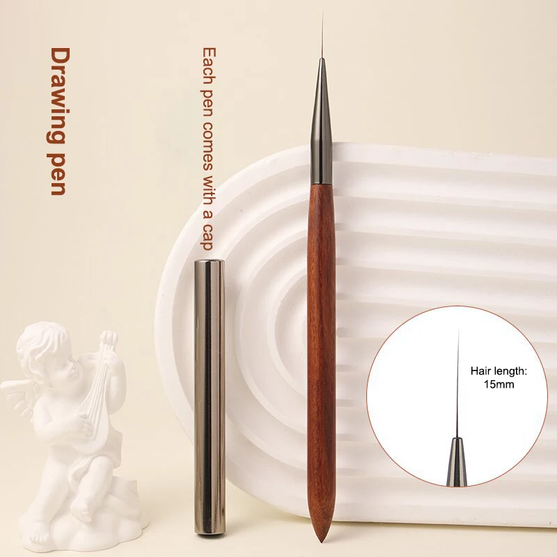 Langlebige Sandelholzstange Nail Art Pinsel Professioneller Nail Liner Pinsel Nail Art Phototherapie Stift Nagelmalpinsel