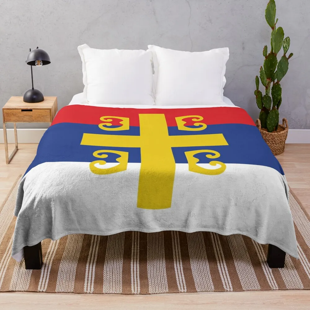 Zastava Republike Srpske Krajine - Serbian Flag Throw Blanket Thermal Bed Fashionable Summer Beddings Blankets