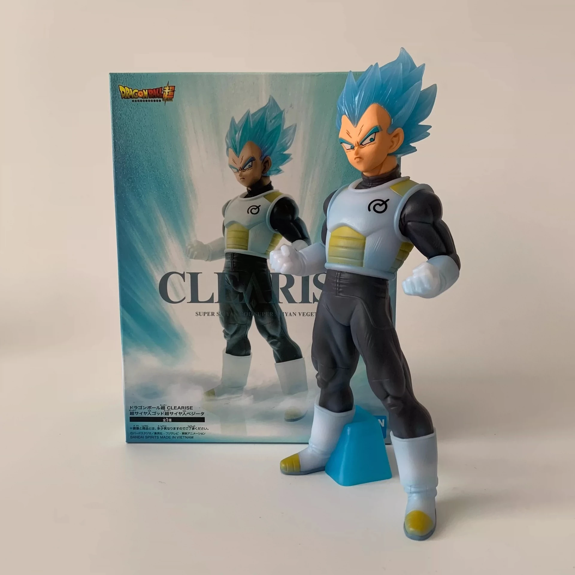 Genuine Bandai Clearise Anime Dragon Ball Z Super Saiyan God Vegeta IV Bejīta Yonsei Action Figure Collection Model Toy Kid Gift