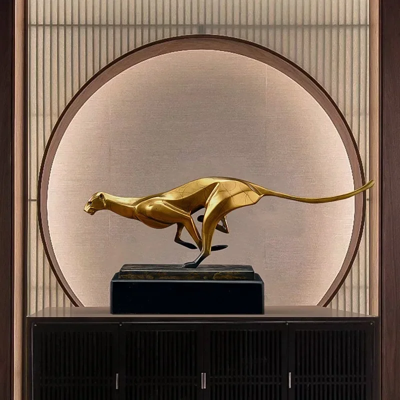 زخرفة النحاس ليوبارد الحرف البرونزية زخرفة الطاولة