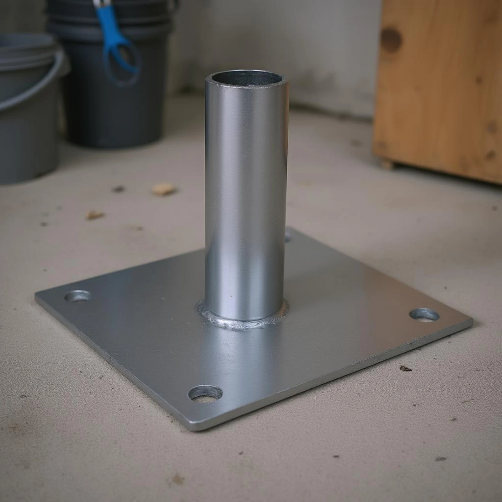 Galvanized Scaffold Socket Base Welded Galvanized Scaffold Base Plate Scaffolding Footing Plate Mounting Holes