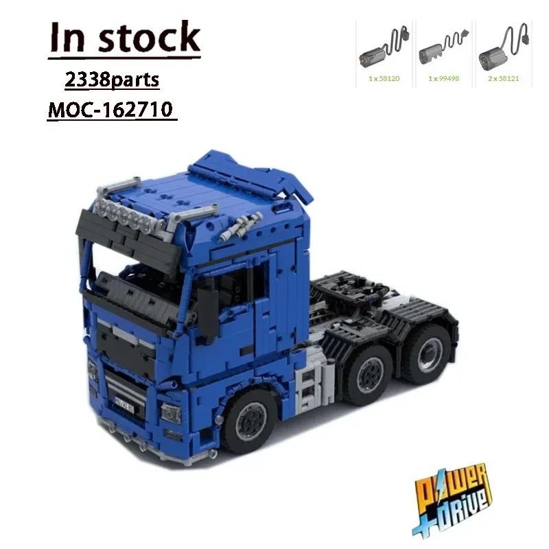 MOC-162710 1:17 RC Semi-Tractor 6x4/4 Assembly Stitching Building Block Model• 2338 Parts Kids Birthday Building Block Toy