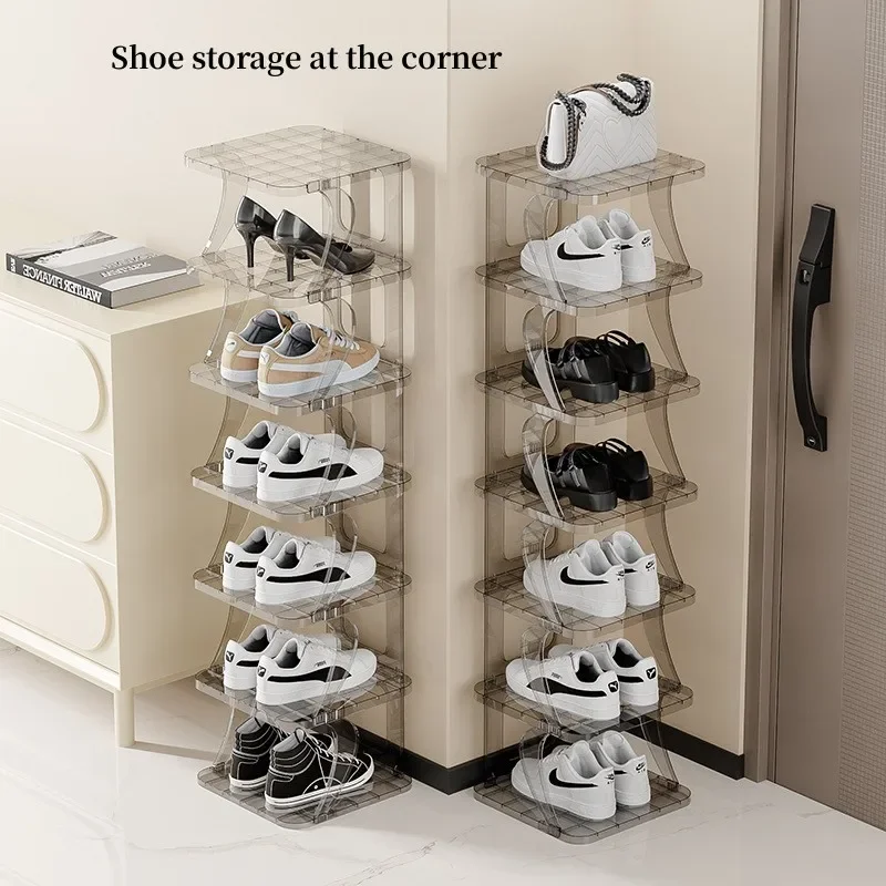 Save Space Easy-assembled Shoe Shelf Stackable Multi-layer Household Simple Shoe Shelf Plastic Modern Minimalist Shoe Rack