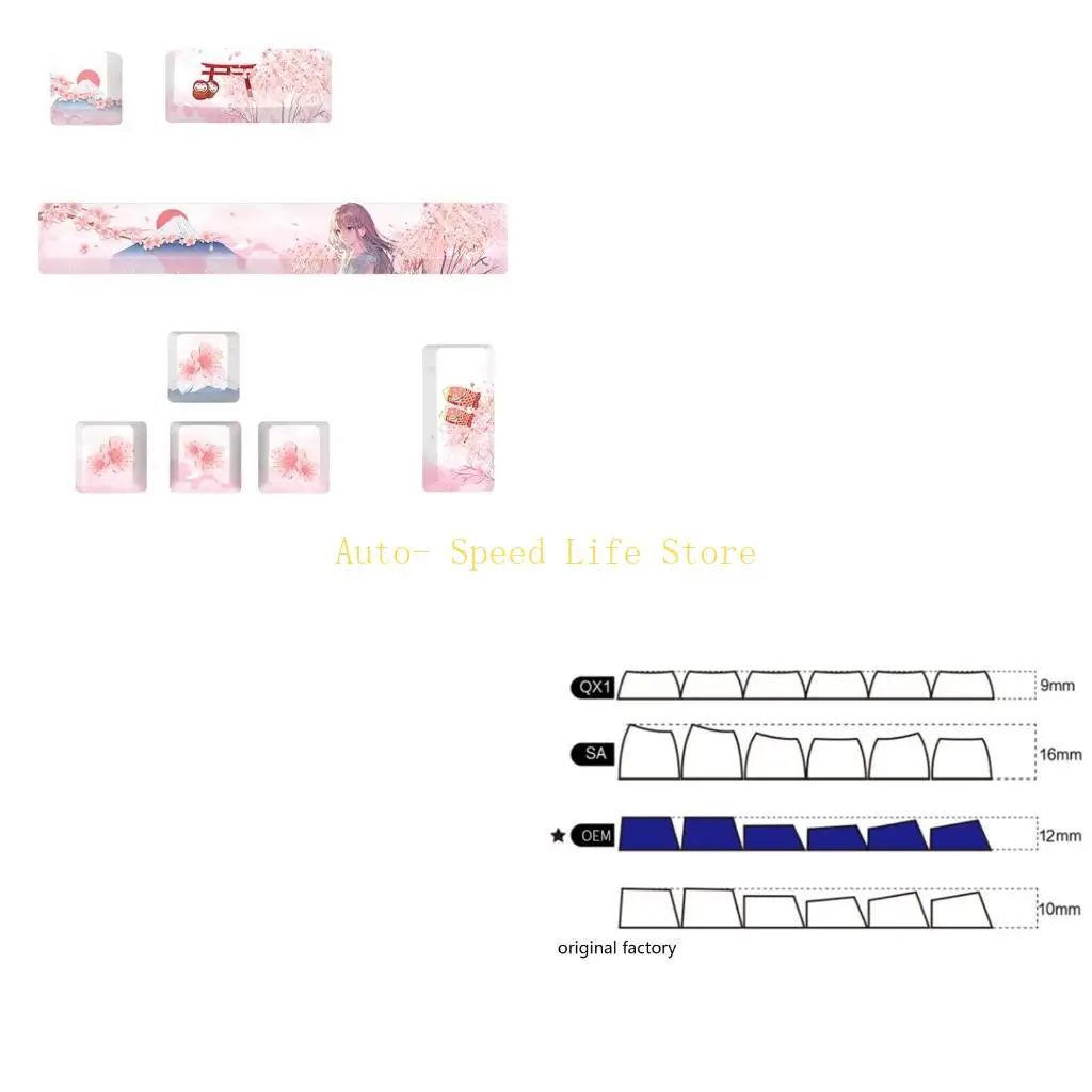

02DA 8pcs PBT OEM-клавишные клавиши краситель для коммутаторов Cherry MX Введите направление пространства ESC