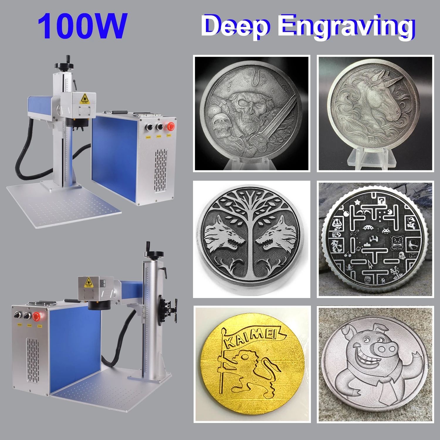 100W JPT Mopa Fiber Laser Marking Machine Engraver for Jewelry JPT 60W 100W MAX Raycus 30W 50W Metal Engraving Machine Cutting