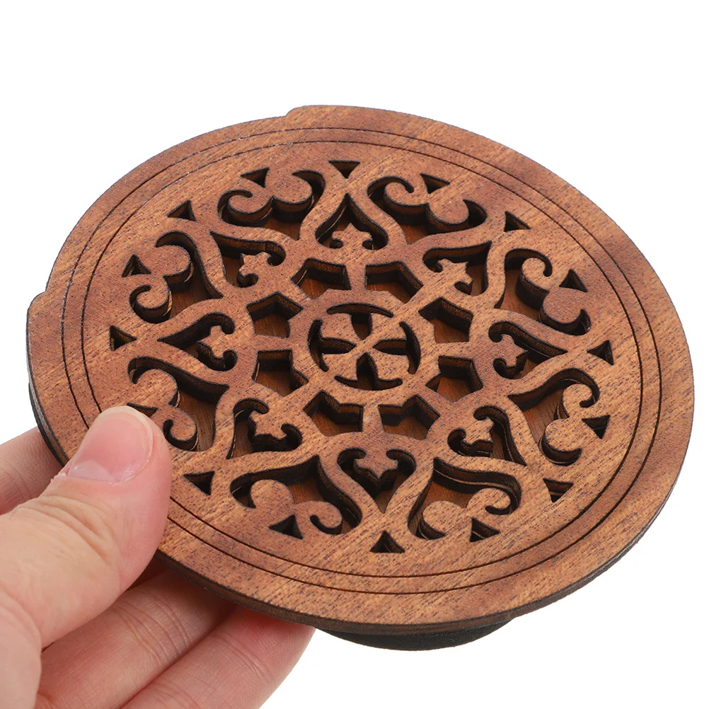 

2Pcs Wood Sound Hole Cover for Acoustic Guitar 41 Inch Dark Brown Natural Finish Feedback Stopper Noise Reducer Live Gig Studio