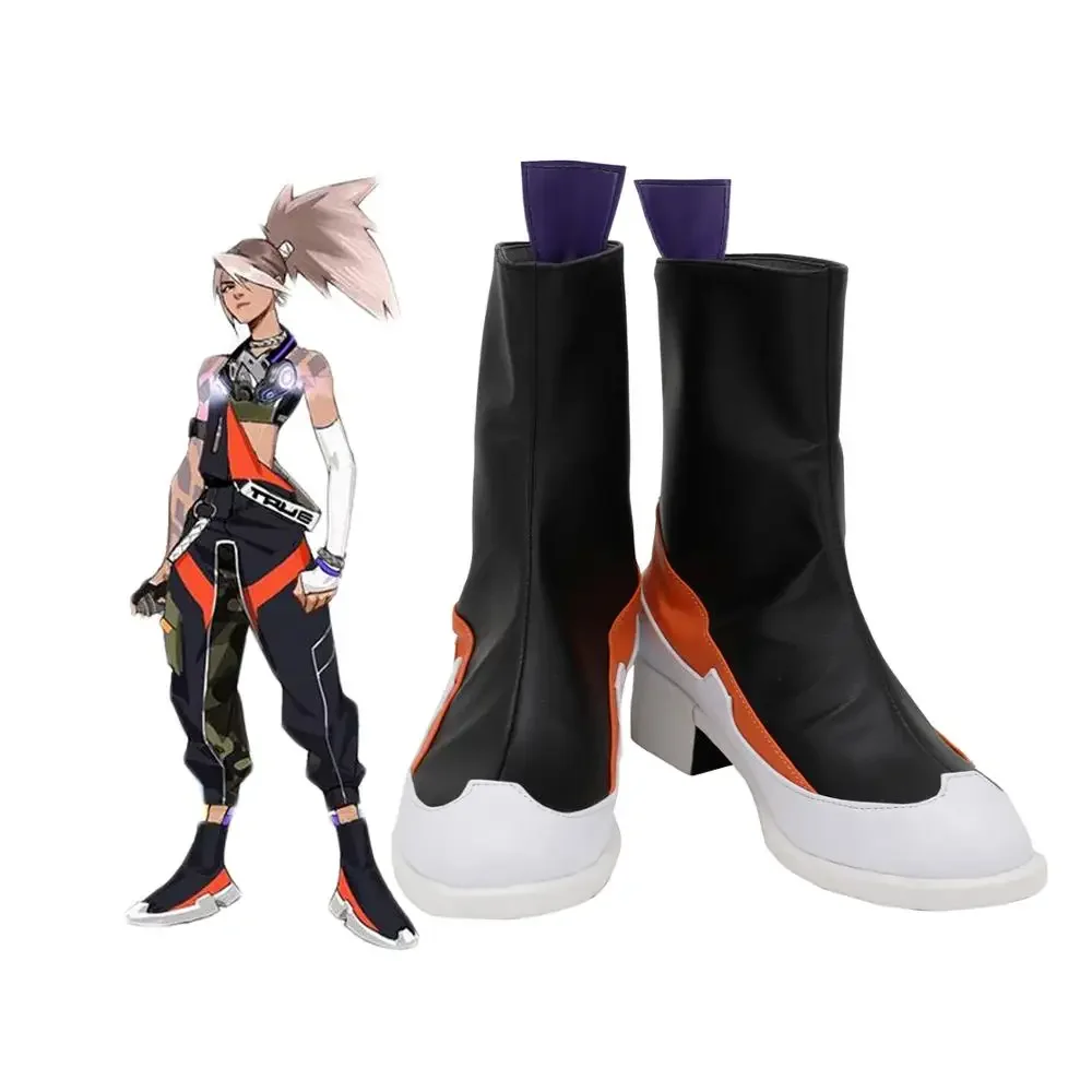 

Game LOL True Damage Akali Cosplay Boots Customized Leather Shoes for Boys and Girls