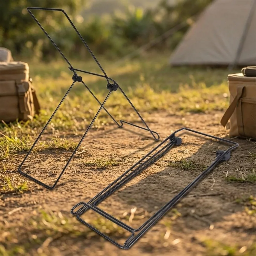 Off Grid Solar Panel Support Frame with 0 to 60 Degree Adjustable Tilt for Portable Folding Panels Used in Camping and Hiking