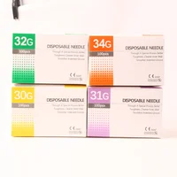 100 Uds aguja de tatuaje 30G 31G 32G 34G 1,5mm 2,5mm 4mm 6mm 8mm jeringa de inyección aguja pequeña indolora para piezas de herramientas manuales de belleza