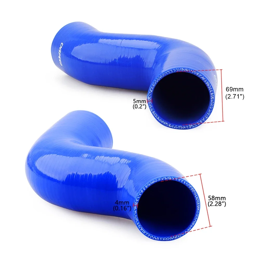 For VW GOLF GTI 2.0 Fsi TURBO MK5 2006-2010 TURBO Silicone Intercooler Pipe Hose Kit Blue YC101092-BL