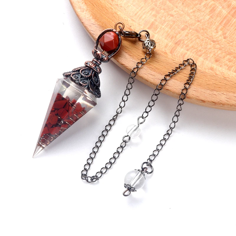 Natürliche Stein Geist Pendel Anhänger Gitter Kette Energie Glück Geheimnisvolle Reiki Harz Für Schmuck Machen Zubehör Halsketten