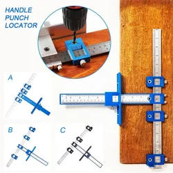 Boor Punch Locator Jig Houtbewerking Boorgeleiderset Kastdeurgreep Boren Gat Hulpinstallatiegereedschap Timmerwerkgereedschap