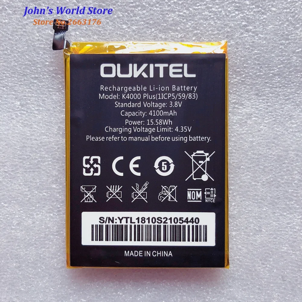 

100% New OUKITEL K4000Plus Replacement 4100mAh Parts Battery for K4000 Plus Smart Phone Bateria Baterij