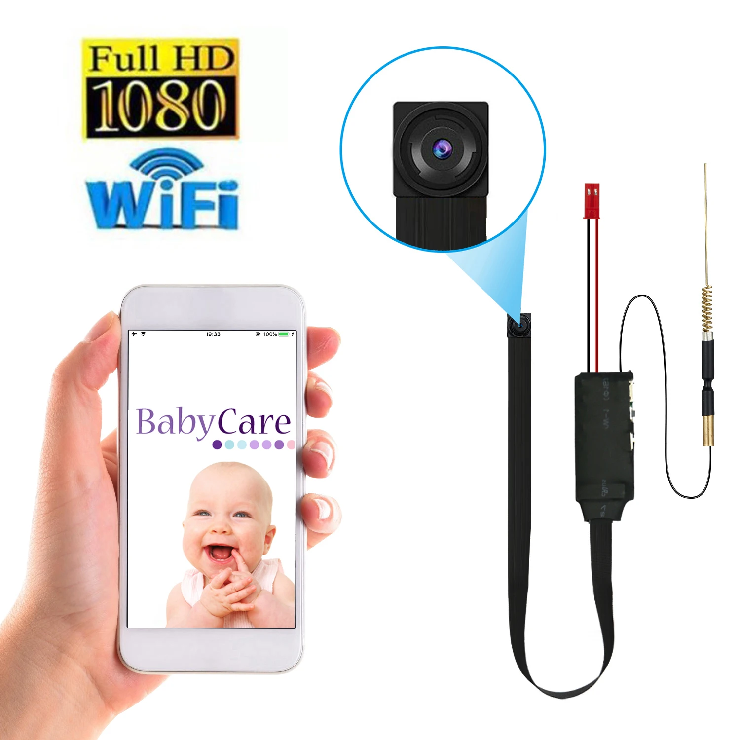 128GB WiFi Mini Camera 1080P Diy Module Nanny Video Recorder Home Security Camera Micro Camcorde Suitable for Home/Office Use