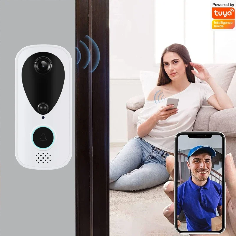 Tuya WiFi Smart Türklingel Home Video Türklingel Bidirektionale Gegensprechanlage Nachtsicht Ultra Clear Smart Home PIR IP65 18650 Batterie