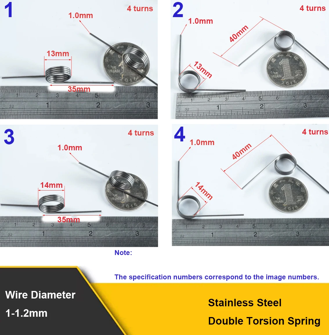 Stainless Steel Double Torsion Spring Rotary Return Spiral Spring Special Shaped Torsion Spring Replacement Hardware Accessories