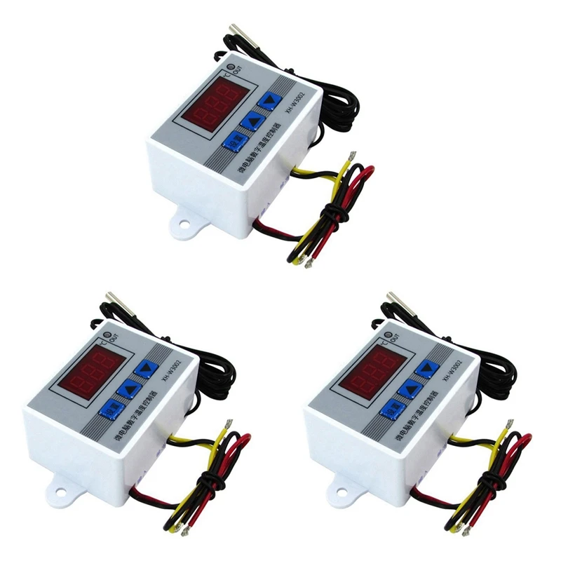 3x XH-W3002 Microcomputer Digitale Thermostaat 12V 120W Met Sonde Warmte Koele Temp Thermostaat Schakelaar