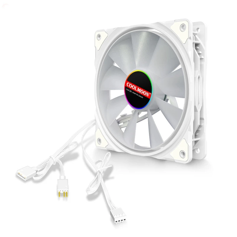 

COOLMOON 12Cm Case Fan Chassis Cooling Fans Portable Sync Adjustable RGB Fans Ventilador