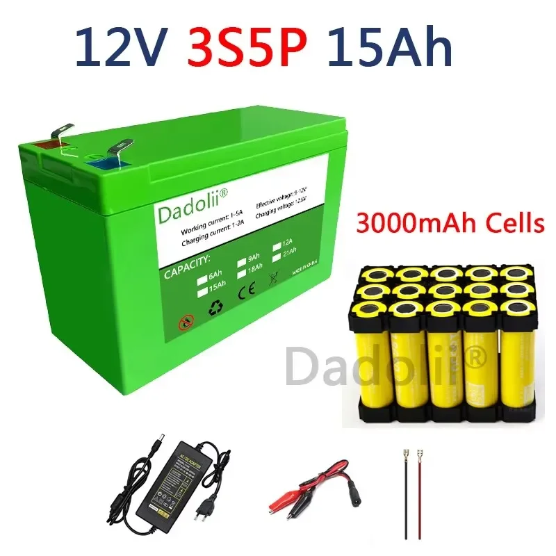 الرشاشات الجديدة 12V21Ah المدمج في التيار العالي 30A BMS 18650 بطارية ليثيوم لبطارية السيارة الكهربائية شاحن 12.6 فولت