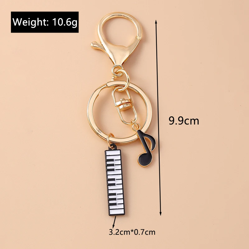 Cute Enamel Mini Piano Keychain Simulation Musical Instruments Key Ring Pendants Women Girls Handbag Decor DIY Jewelry Gift – Detail 3