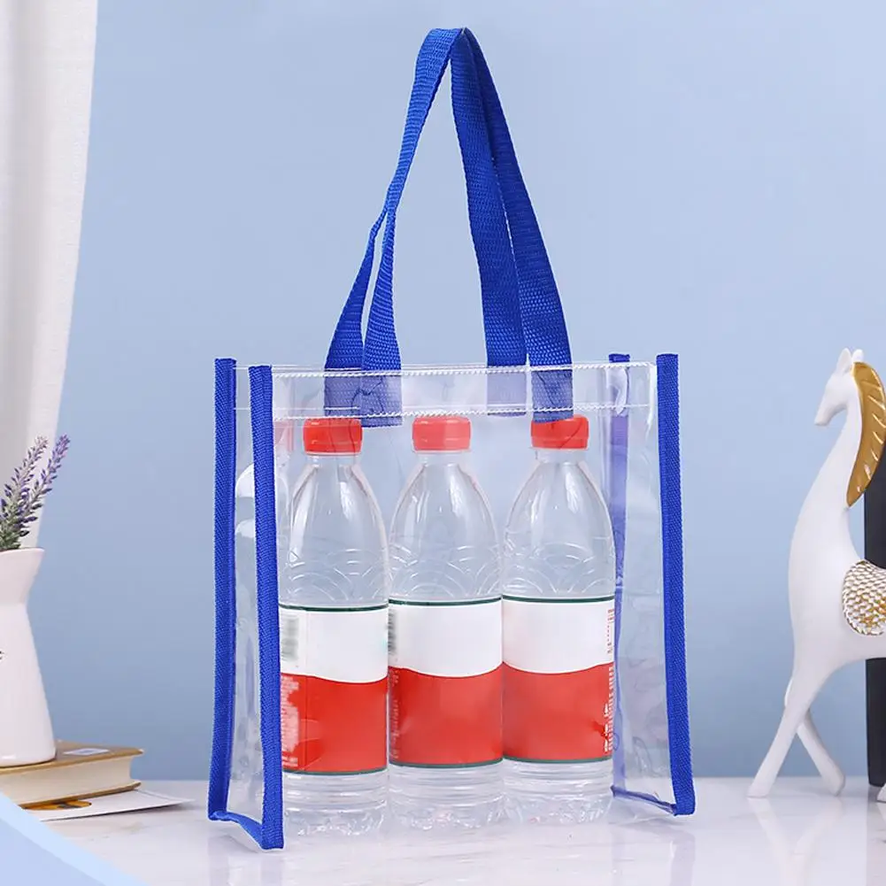 Women Clear PVC Tote Bags Lightweight Plastic Tote Handbag With Handle Waterproof PVC Transparent Shopping Bags Shoulder Handbag