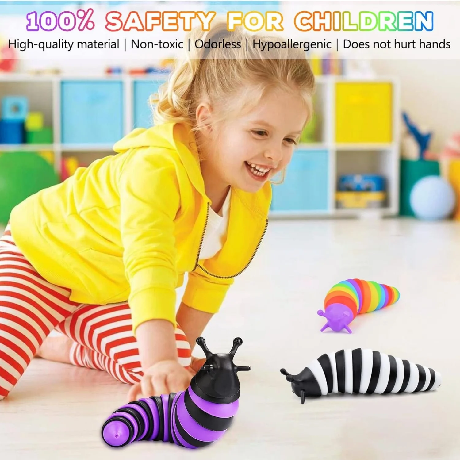 1pc Zintuiglijke Naaktslak Fidget Speelgoed voor Kinderen Rups Angst Zintuiglijke ADHD Autisme Speelgoed Oefening Pols Sterkte & Stress Relief Geschenken