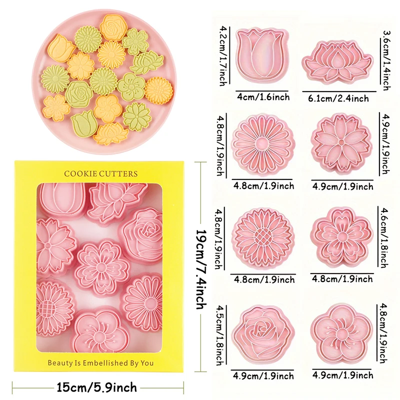1Box 3D Cartoon Animal Cookie Cutter Flower Xmas Tree Chocolate Mold Biscuits Baking Mold Birthday New Year Cookies Accessories view 6