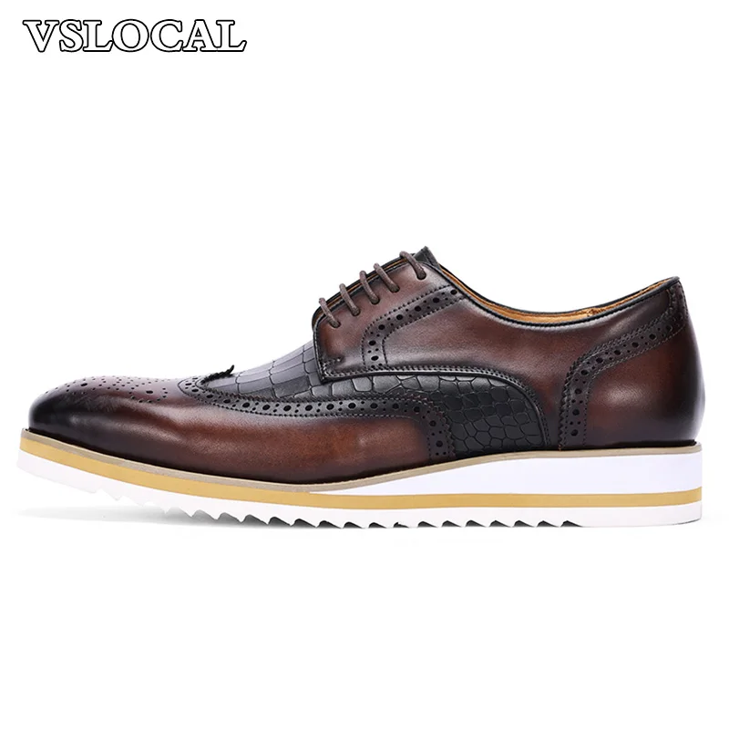 

Luxury Brand Men Leather Shoes Mixed Colors Lace up Casual Dress Mens Shoes Comfortable Sports Outdoor Daily Shoes Men