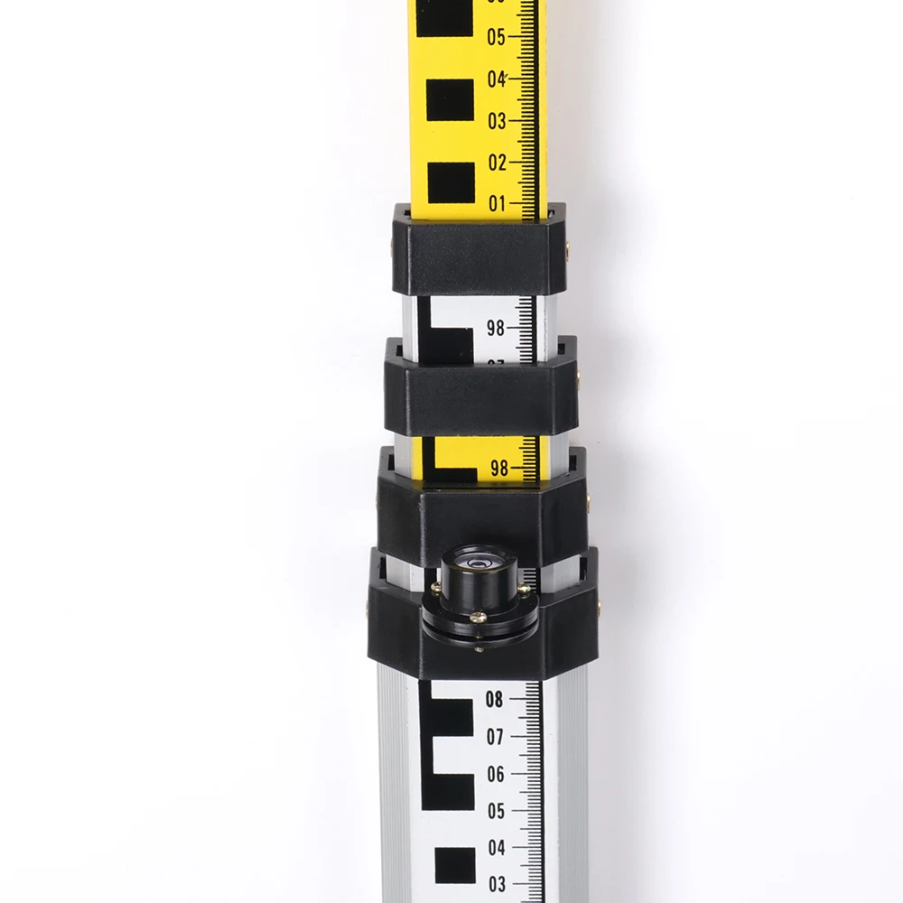 Durable 5m Grade Rod Aluminum Leveling Staff with Dual Scales,3/4/7m Leveling Rod for Automatic Level Total Station Rotary Laser