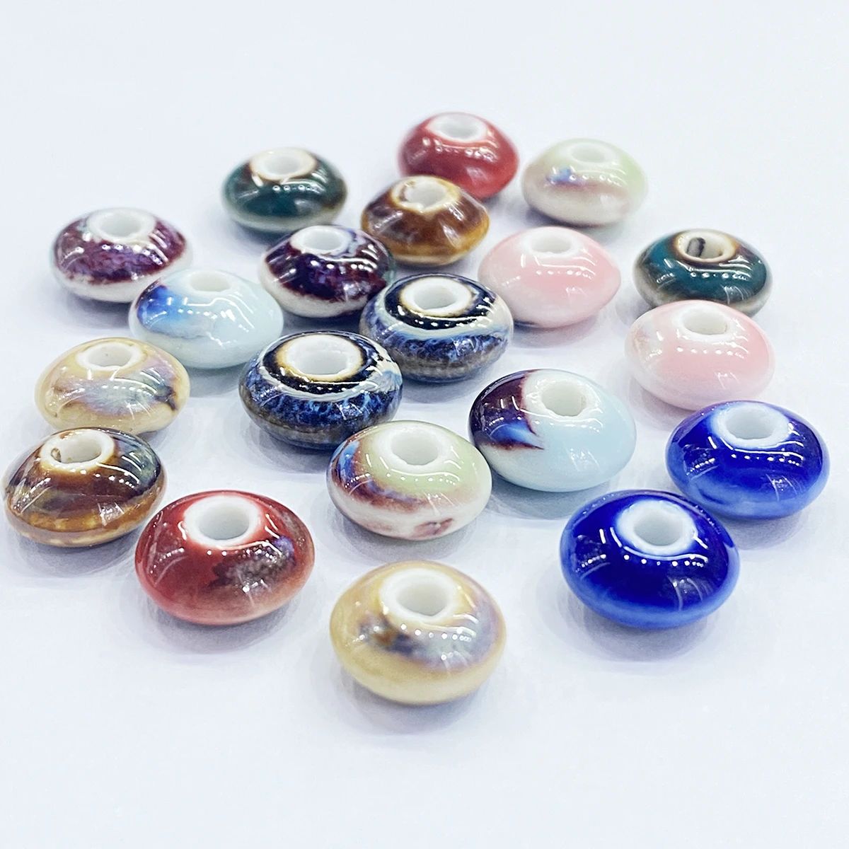 12*6MM Rondelle 28 Different Colors Wheel Shape Ceramic Spacer Beads For Jewelry Making Little Small